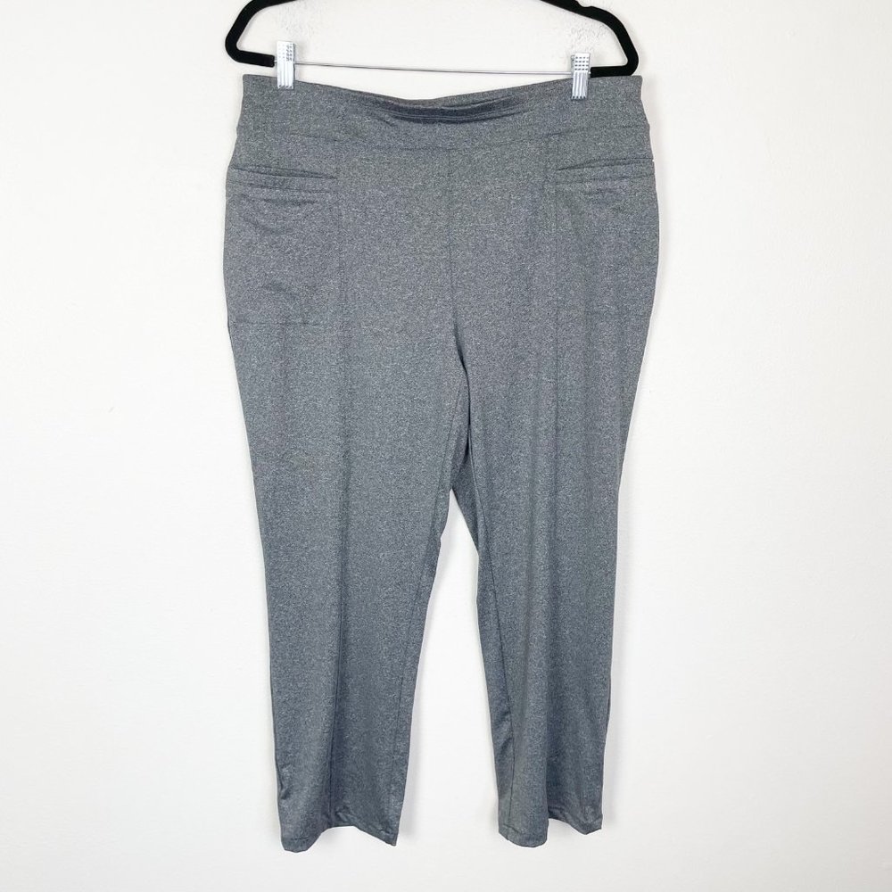 Weekends by Chico's Woman's 2/L Gray High Waisted Tapered Leg‎ Stretchy Pants